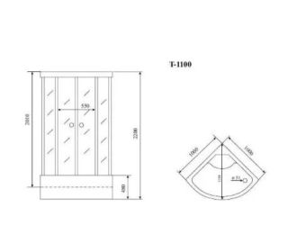 Душевая кабина Timo Standart T-6600SF Silver Fabric 100x100см